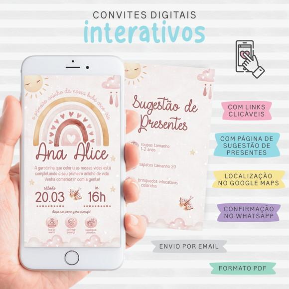 Convite Digital Interativo Arco Íris