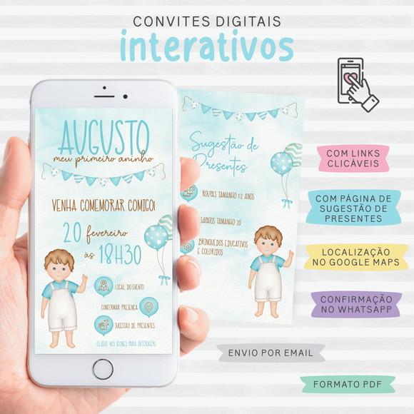 Convite Digital Interativo Menino
