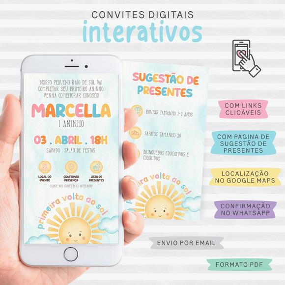 Convite Digital Interativo Primeira Volta ao Sol