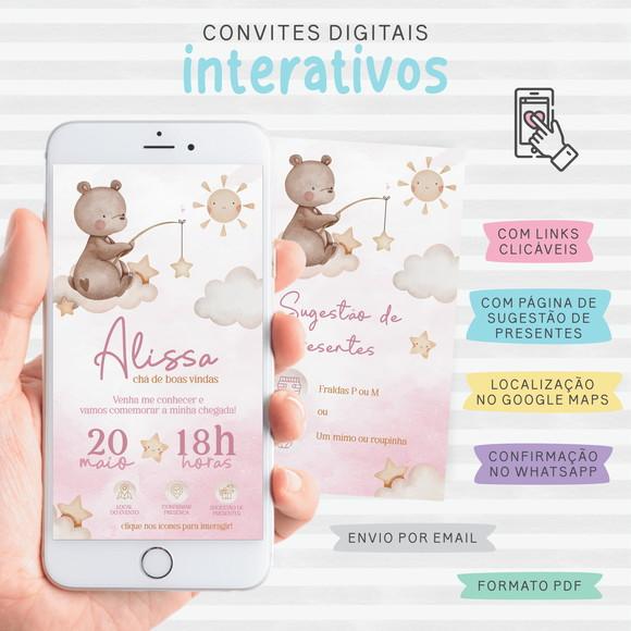 Convite Digital Interativo Ursinha