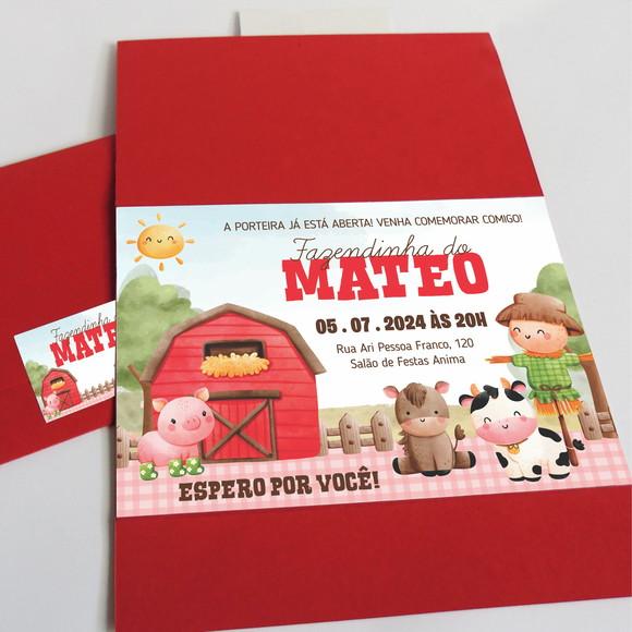Convite Impresso Personalizado com Envelope Aberto
