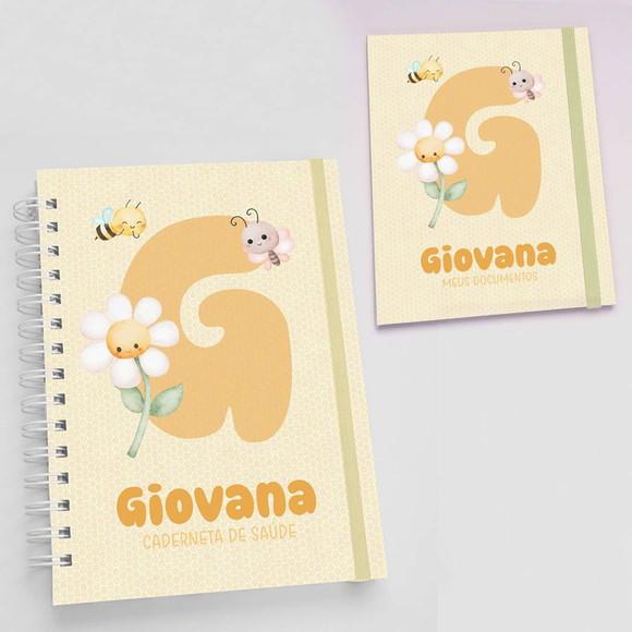 Kit Caderneta de Vacinas + Porta Documentos Jardim