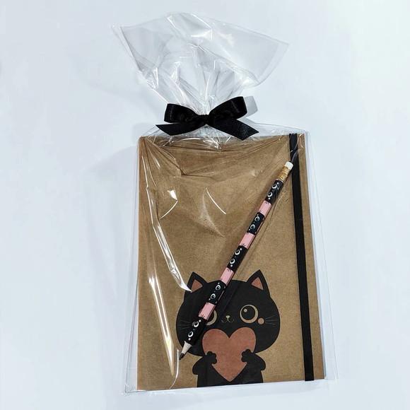 Kit com Bloquinho A5 Brochura + Lápis + Embalagem
