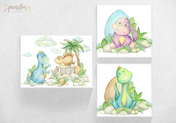 Kit Placas decorativas - Dinossauros
