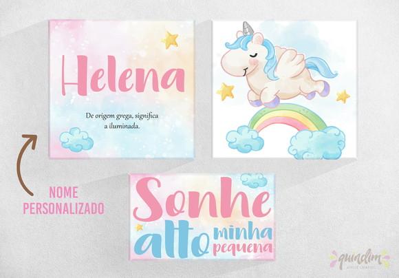 Kit Placas decorativas - Sonhe Alto Menina