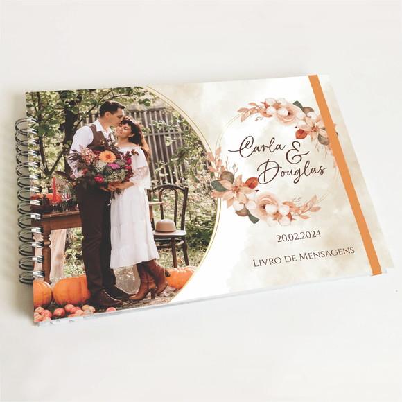 Livro de Mensagens Casamento - Laranja Tangerina