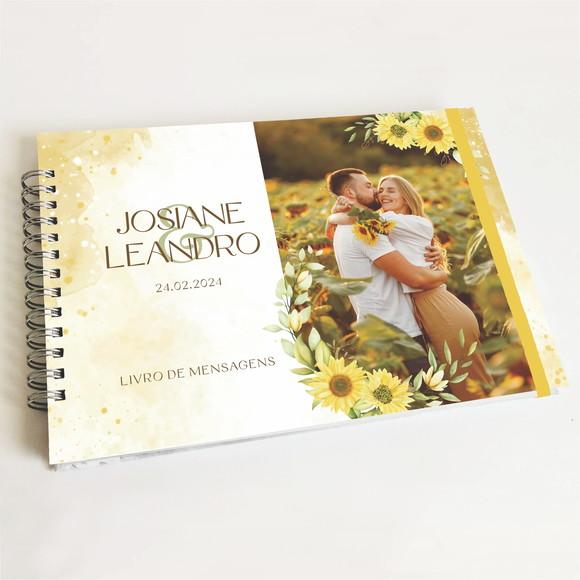 Livro de Mensagens Casamento - Amarelo Ouro