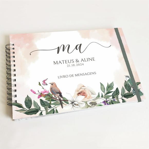 Livro de Mensagens Casamento - Rosa Neutro