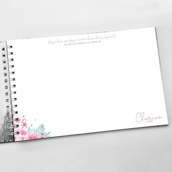 Livro de Mensagens Grande - 15 Anos - Rosa Candy