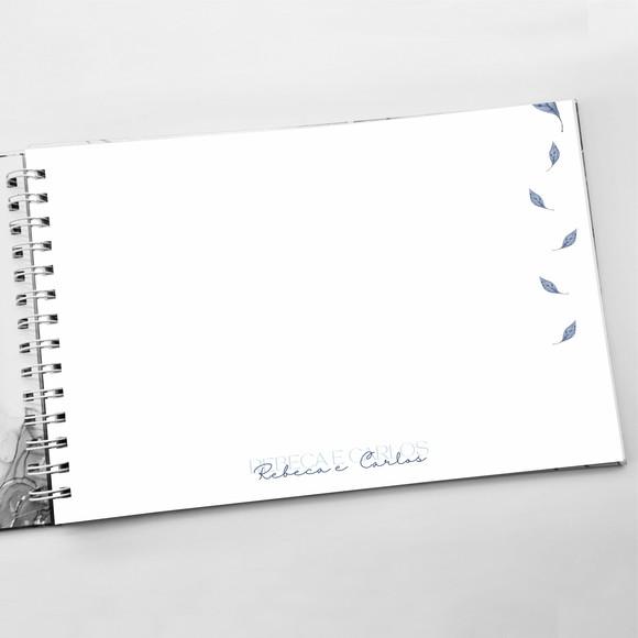Livro de Mensagens Grande - Casamento - Azul Sereno