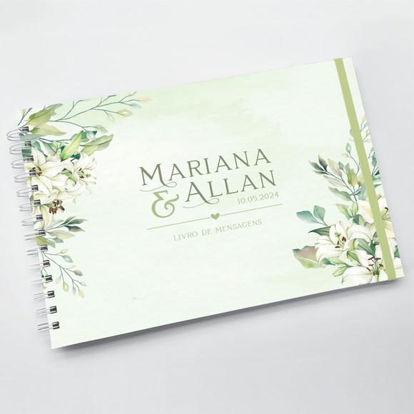 Livro de Mensagens Grande - Casamento - Verde Eucalipto