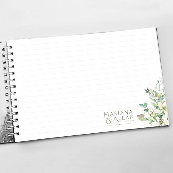 Livro de Mensagens Grande - Casamento - Verde Eucalipto