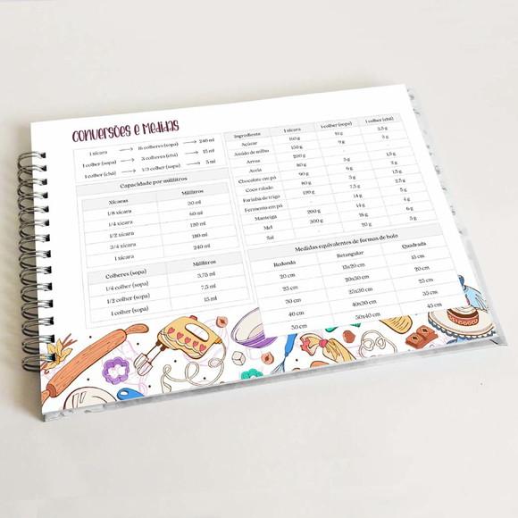 Livro de Receitas Personalizável - Horizontal