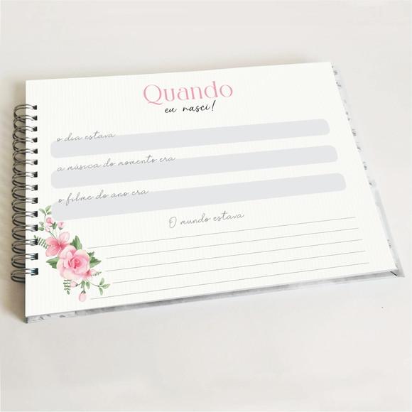 Livro do Bebê Horizontal - Floral