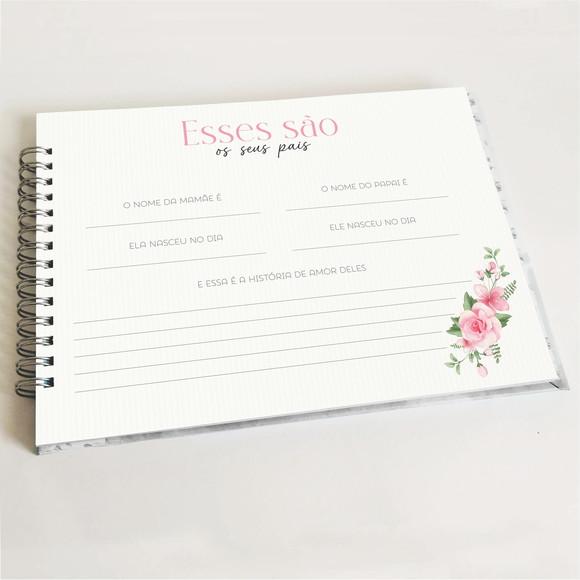 Livro do Bebê Horizontal - Floral