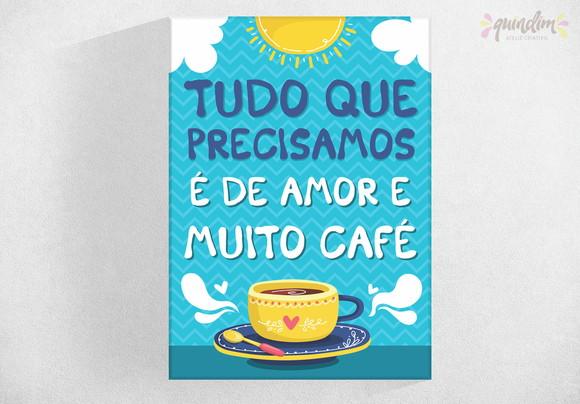 Placa decorativa - Amor e Café