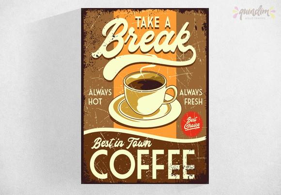 Placa decorativa - Coffee
