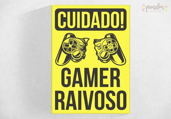 Placa decorativa - Gamer Raivoso