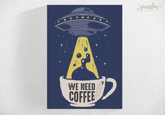 Placa decorativa - Need Coffee