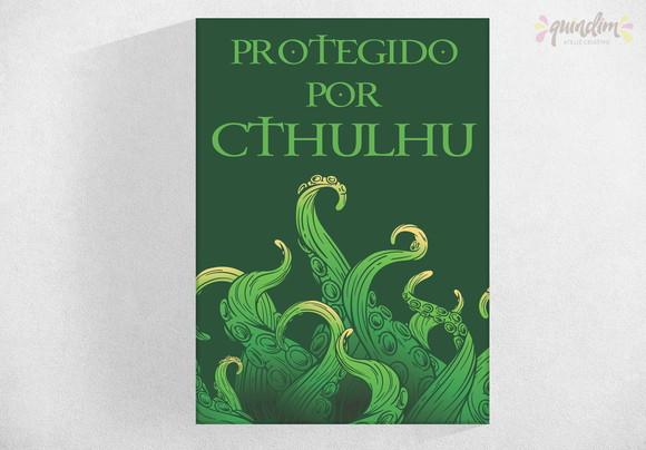 Placa decorativa - Protegido por Cthulhu