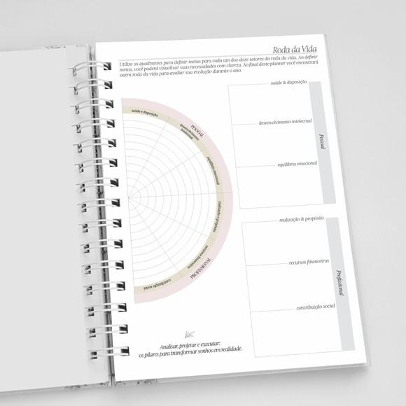 Planner A5 Personalizado Floral Lilás