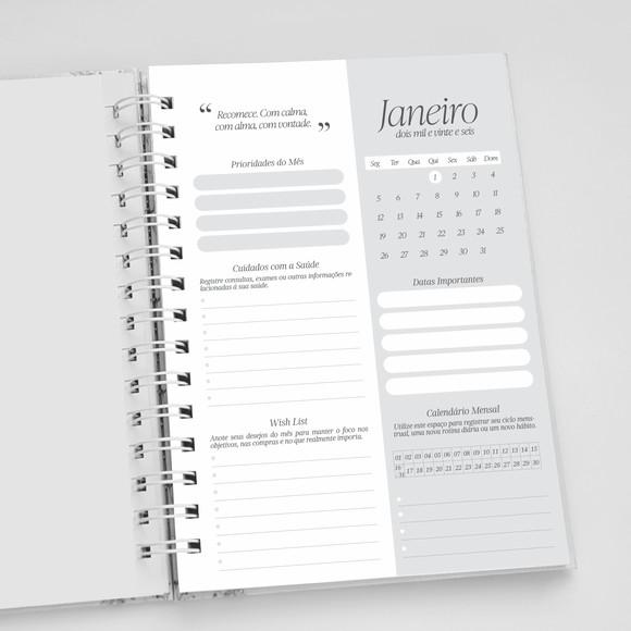 Planner A5 Personalizado Floral Lilás