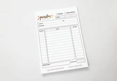 Bloco Nota Neutra Personalizada