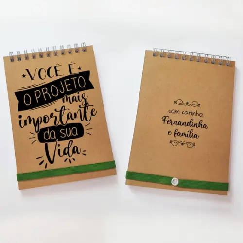 Bloquinho Kraft A6 com Elástico Personalizado
