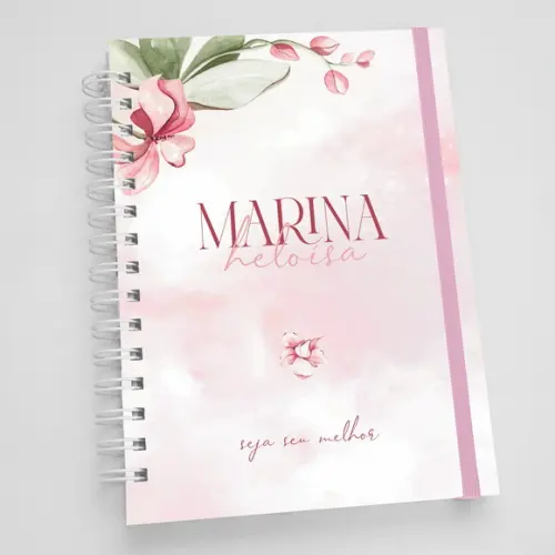 Caderno A5 Personalizado - Floral