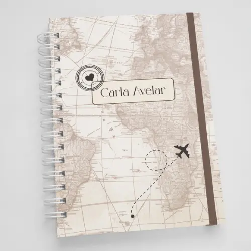 Caderno A5 Personalizado - Mundo