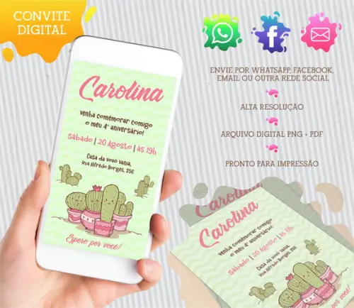 Convite digital Cactus 01