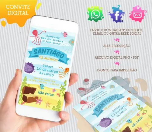 Convite digital Fundo do Mar
