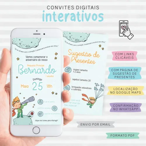 Convite Digital Interativo Pequeno Príncipe