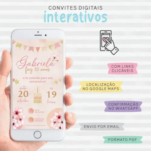 Convite Digital Interativo Rose Gold