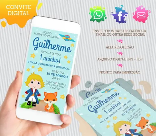 Convite digital Pequeno Principe