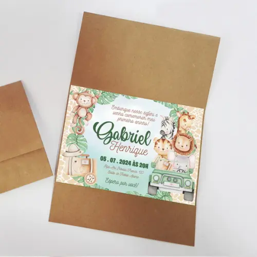 Convite Impresso Personalizado com Envelope Aberto