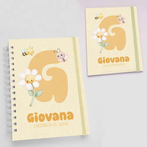 Kit Caderneta de Vacinas + Porta Documentos Jardim