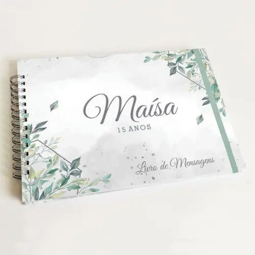 Livro de Mensagens 15 Anos - Verde Eucalipto