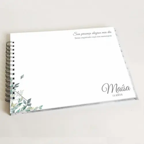 Livro de Mensagens 15 Anos - Verde Eucalipto