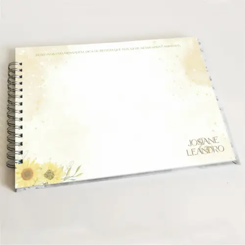 Livro de Mensagens Casamento - Amarelo Ouro