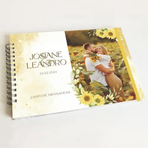 Livro de Mensagens Casamento - Amarelo Ouro