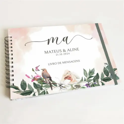 Livro de Mensagens Casamento - Rosa Neutro