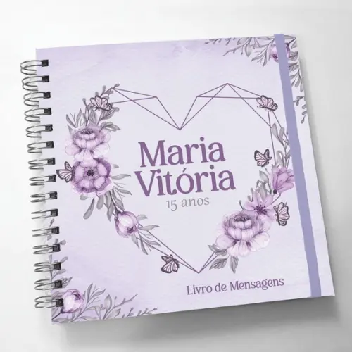 Livro de Mensagens Grande - 15 Anos - Quadrado
