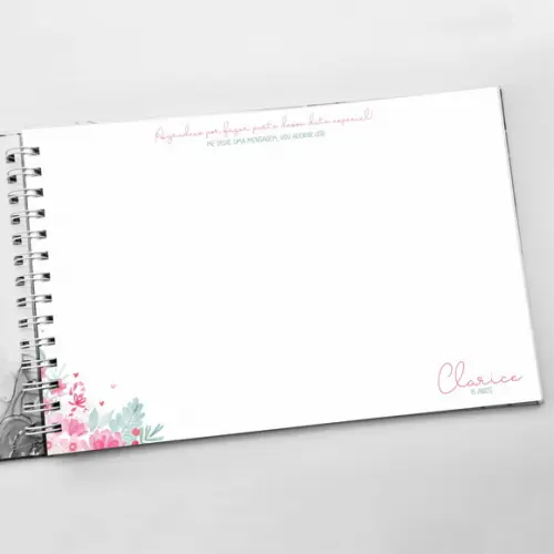 Livro de Mensagens Grande - 15 Anos - Rosa Candy