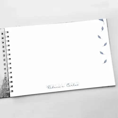 Livro de Mensagens Grande - Casamento - Azul Sereno