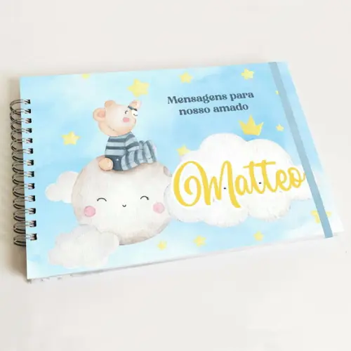 Livro de Mensagens Infantil - Ursinho na Lua