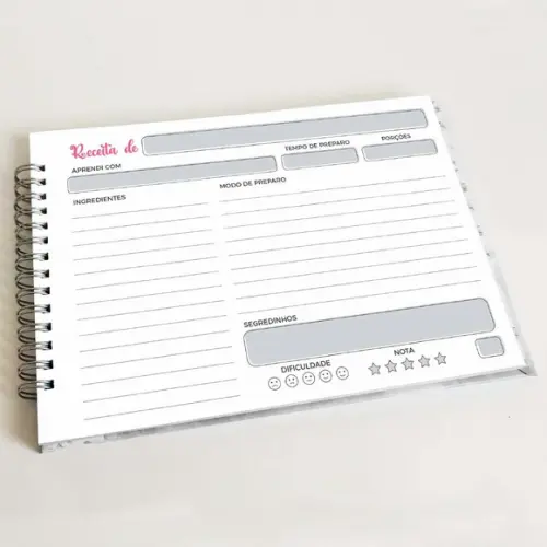 Livro de Receitas Personalizável - Horizontal
