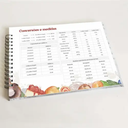 Livro de Receitas Personalizável - Horizontal
