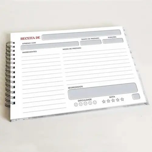 Livro de Receitas Personalizável - Horizontal