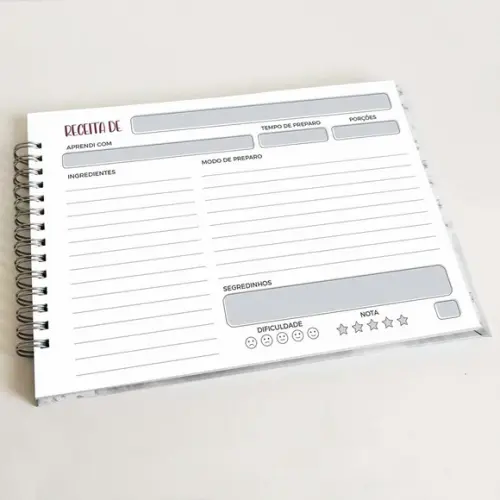 Livro de Receitas Personalizável - Horizontal